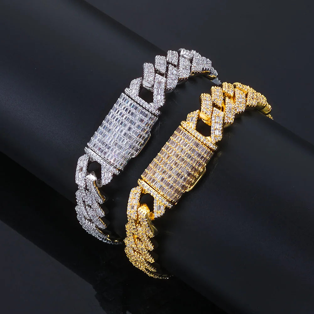 Iced Out Cuban Chain Necklace Stainless Steel 14MM