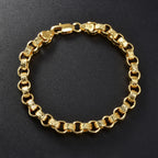 Men Byzantine Box Link Bracelet 750 Italy Stamp Unisex Bangle Hip Hop Vintage Metal Wrist Jewelry Accessories Daily