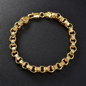 Men Byzantine Box Link Bracelet 750 Italy Stamp Unisex Bangle Hip Hop Vintage Metal Wrist Jewelry Accessories Daily