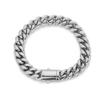 Silver Cuban Chain Necklace Stainless Steel 8/10/12MM