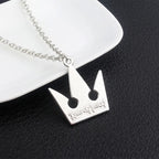 Game Kingdom Hearts Chain Pendant Necklace Sora Keychain Crown Charm Statement Choker Necklace Women Men Jewelry Cosplay