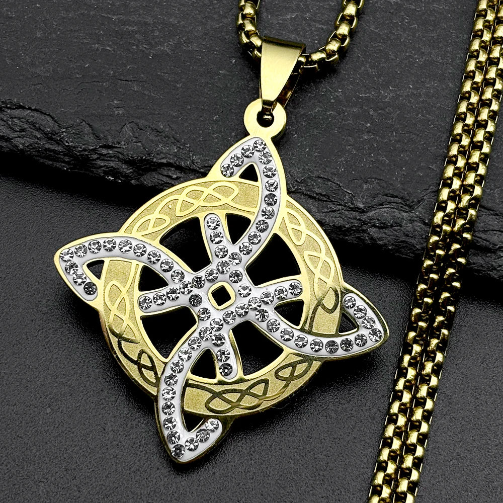 Slavic Witch Knot Pendant Necklace — Stainless Steel