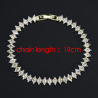 Luxury Dainty Tennis Bracelet for Women Silver Color Sparkling Cubic Zircon Stackable Chain Crystal Banquet Wedding Jewelry H085