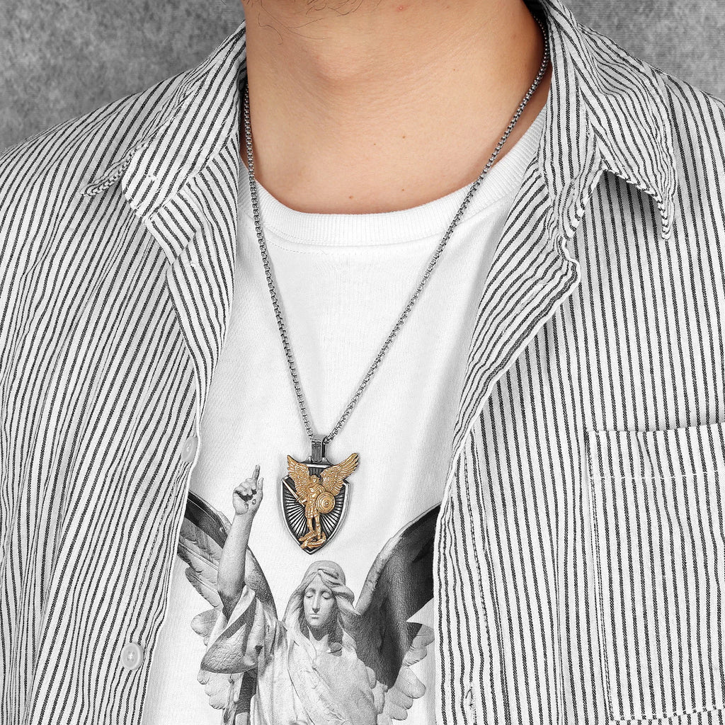 Archangel Michael Pendant — Stainless Steel