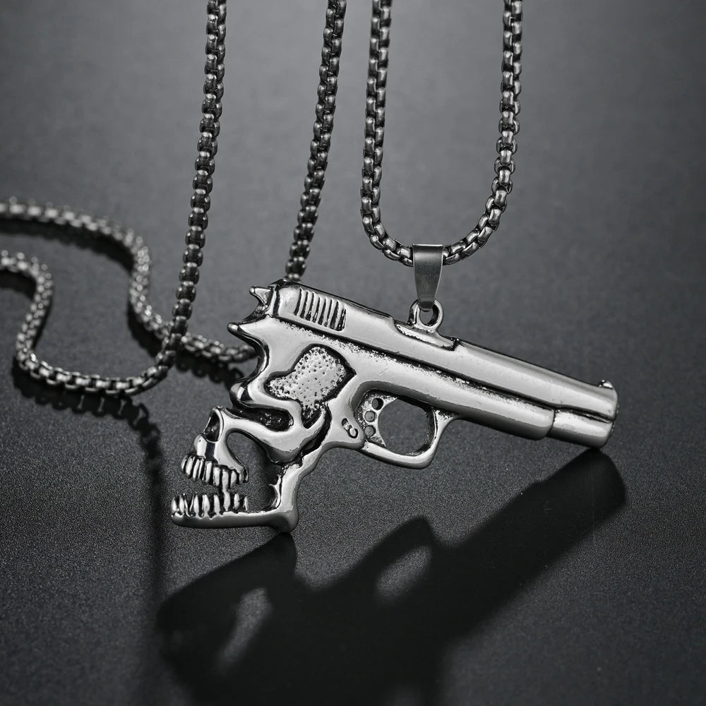 Punk Bull Buffalo Skull Pendant Necklace For Cool Men Women Stainless Steel Long Chain Necklace Party Gift Hip Hop Jewelry