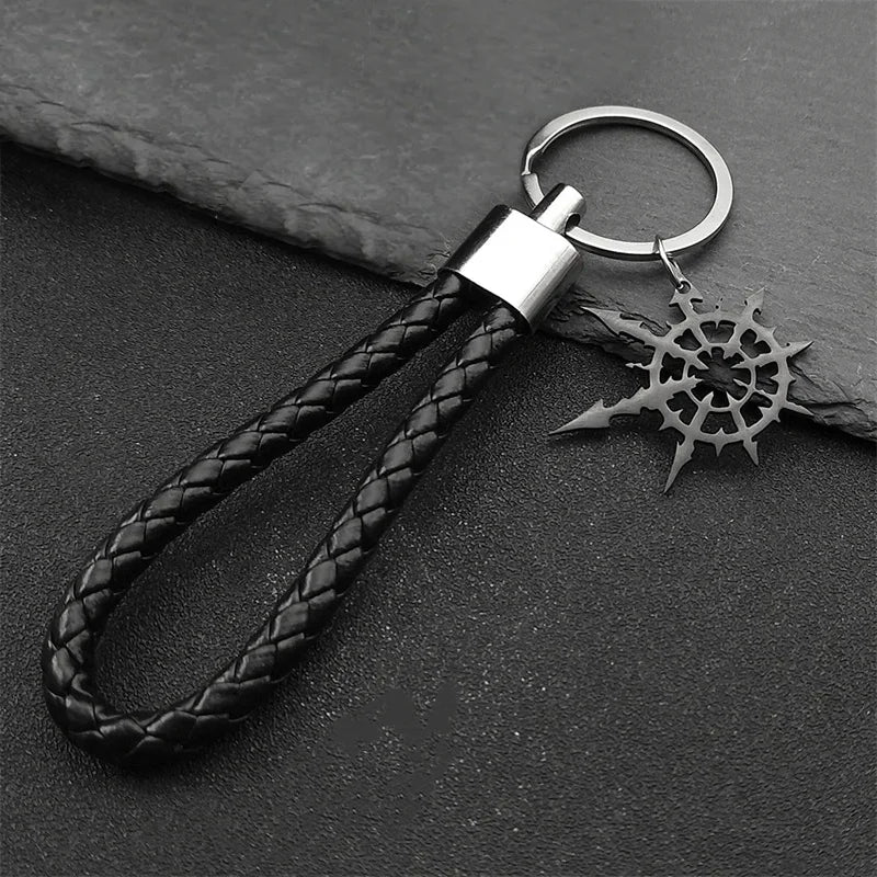 Gothic Silver Boomerang Keychain — Stainless Steel
