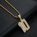 Iced Out Football Pendant Necklace — Gold