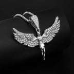 Fashion Zinc Alloy Paved Rhinestone Phoenix Necklace for Women Inspirational Bird of Wonder Necklace Women Inspitual Jewelry