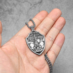 Archangel Michael Shield Pendant — Stainless Steel