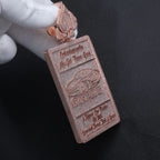 Rose Gold Iced Out Rectangle Pendant