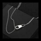Safety Buckle Double Chain Necklace — SS