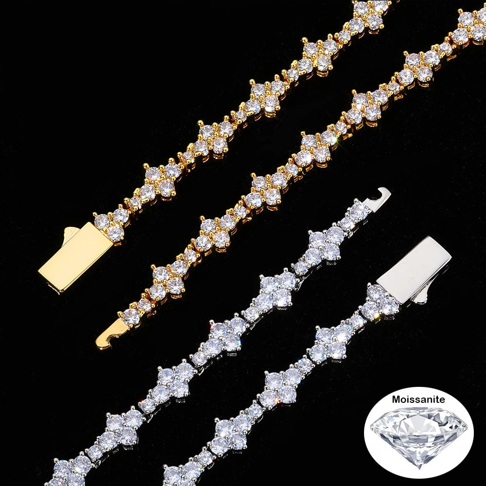 Tennis Chain Necklace Stainless Steel 6.5MM Cluster