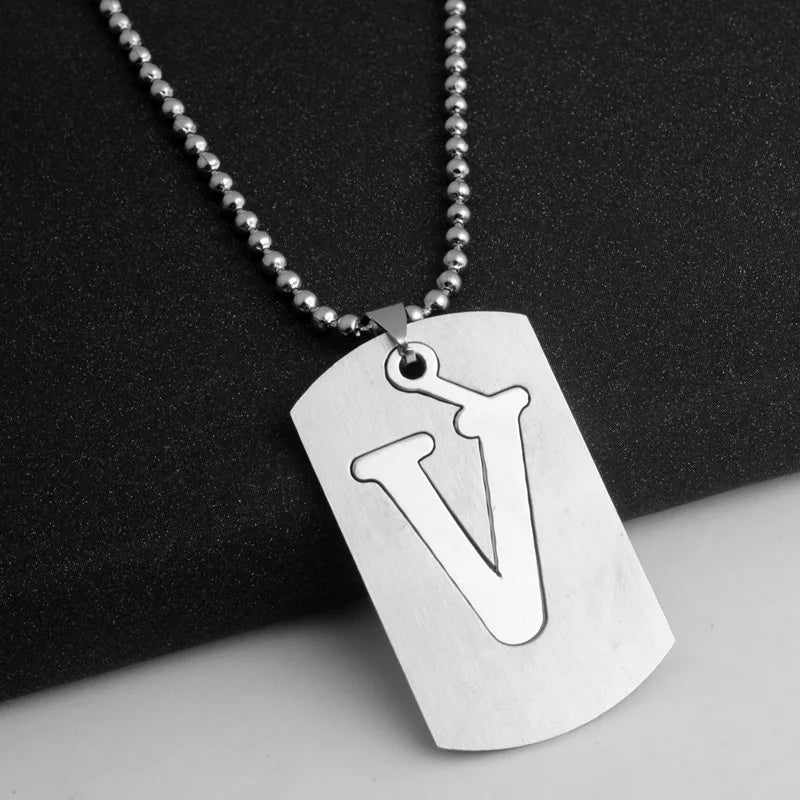 Steel Pendant 316L Initials Letter Name
