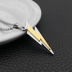 Stainless Steel Zeus Thunder Necklace Lightning Charm for Men and Women Hip Hop Trend Street Party Cool Jewelry