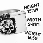 Damaged Skull Ring — Stainless Steel