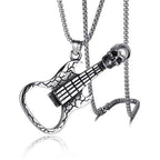 Skull Guitar Steel Pendant European American