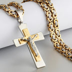Catholic Jesus Christ Crucifix Chain Necklace — Stainless Steel