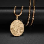 Retro Neptune Poseidon Trident Necklace Ukraine National Emblem Pendant Men\\\\\\'s Fashion Cool Trendy Jewelry Accessories