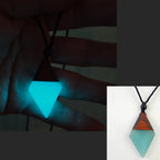 Wood Resin Night Light Pendant Necklace