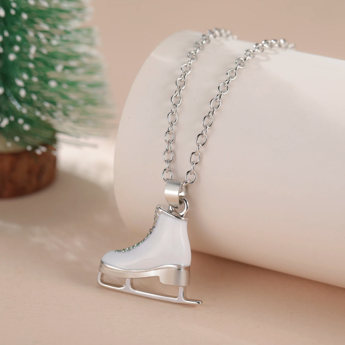 CZ Roller Skate Charm Pendant Necklace for Women