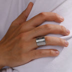 LIKGREAT Amulet Protection Ring Tetragrammaton Pentagram Finger Rings for Men Women Stainless Steel Jewely Witchcraft Pagan Gift