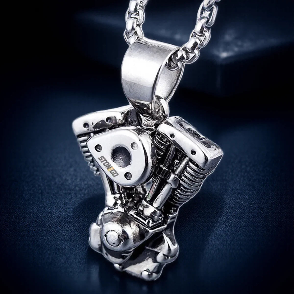 Vintage Motorcycle Chain Necklace Stainless Steel Pendant Biker Punk Gothic Jewelry Accessories