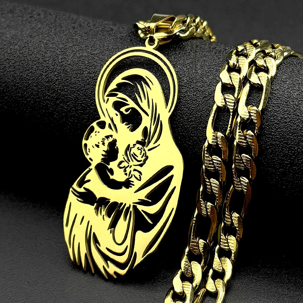 Jesus Cross Gold Pendant Necklace