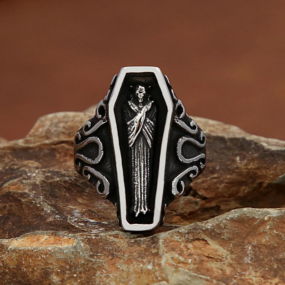 Skull Motorcycle Steel Ring Retro Unique Vampire