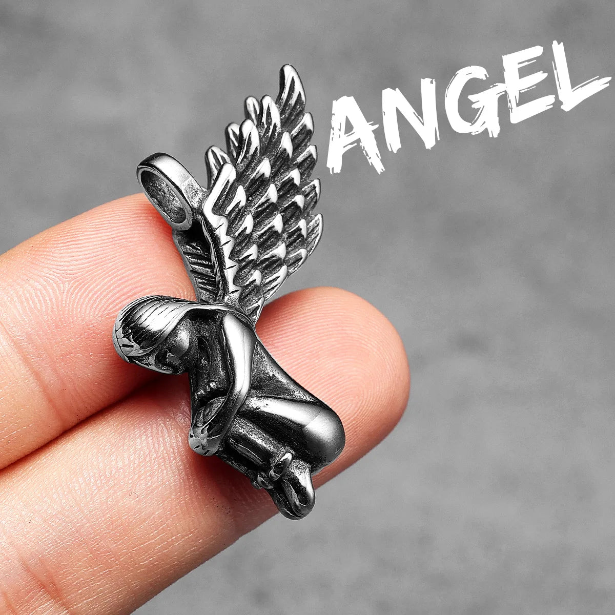 Guardian Angel Wings Pendant — Stainless Steel