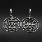 Baphomet Steel Earrings Sigeal Sigil Lucifer Satan