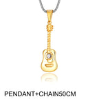 Guitar Stainless Steel Pendant Necklace