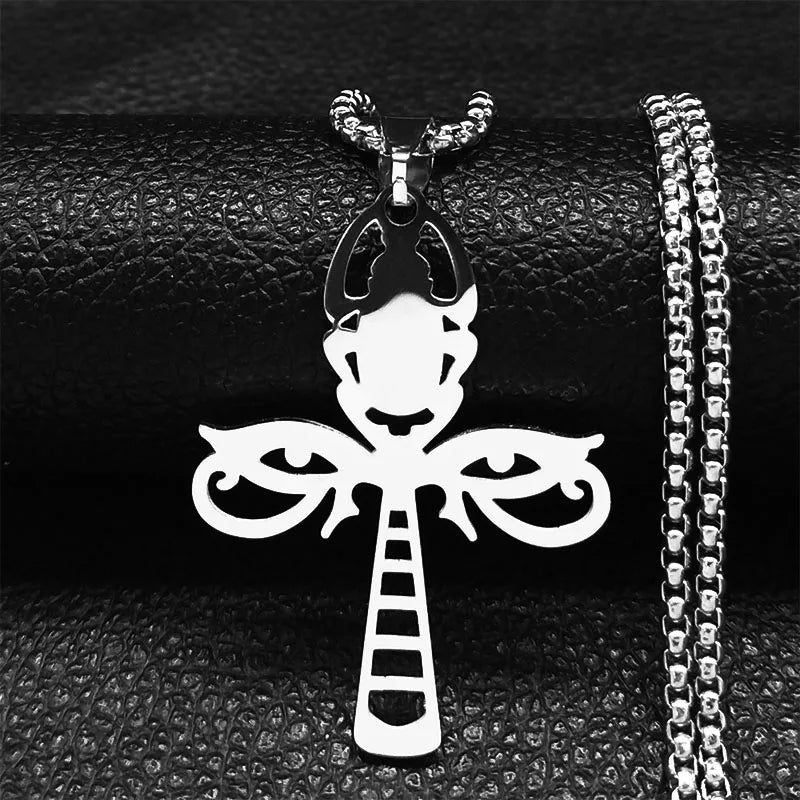 Gothic Ankh Cross Pendant Necklace — Stainless Steel