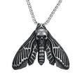 Skull Butterfly Moth Pendant — Stainless