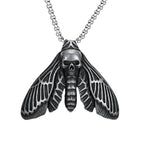 Skull Butterfly Moth Pendant — Stainless