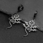 Star Bat Silver Earrings Gothic David Evil Eye