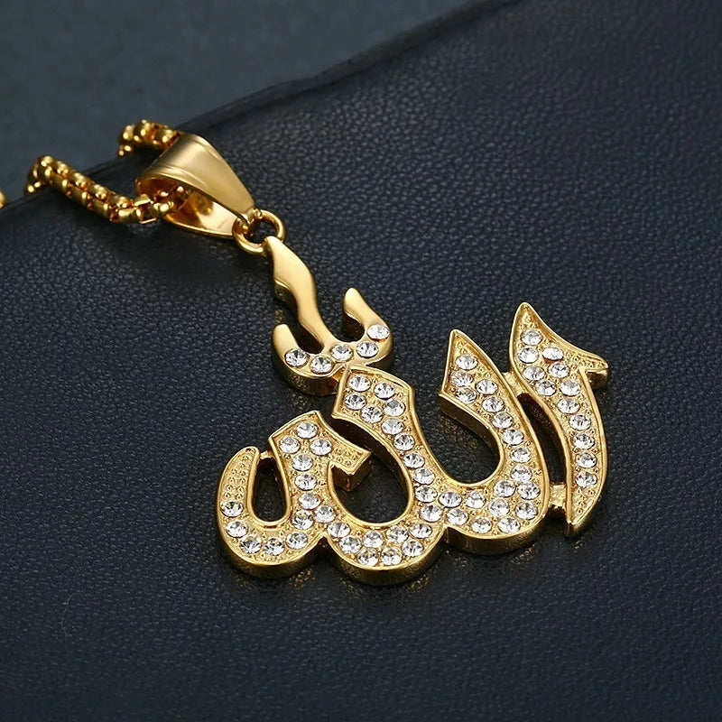 Allah Rune Pattern Necklace Pendant — 50cm Length