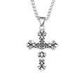 Gothic Cross Flower Pendant — Stainless Steel