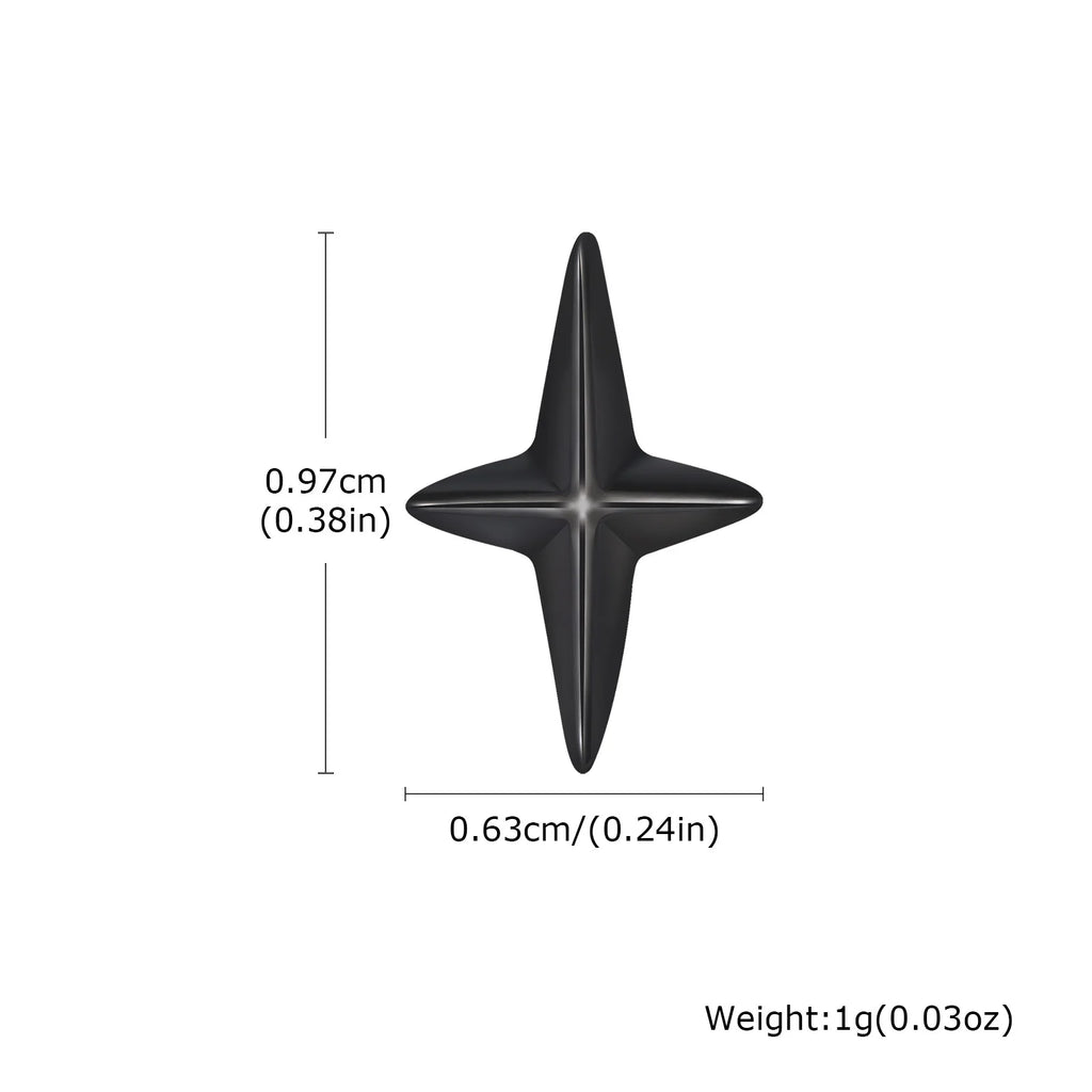 Black Star Stud Earrings — Stainless Steel