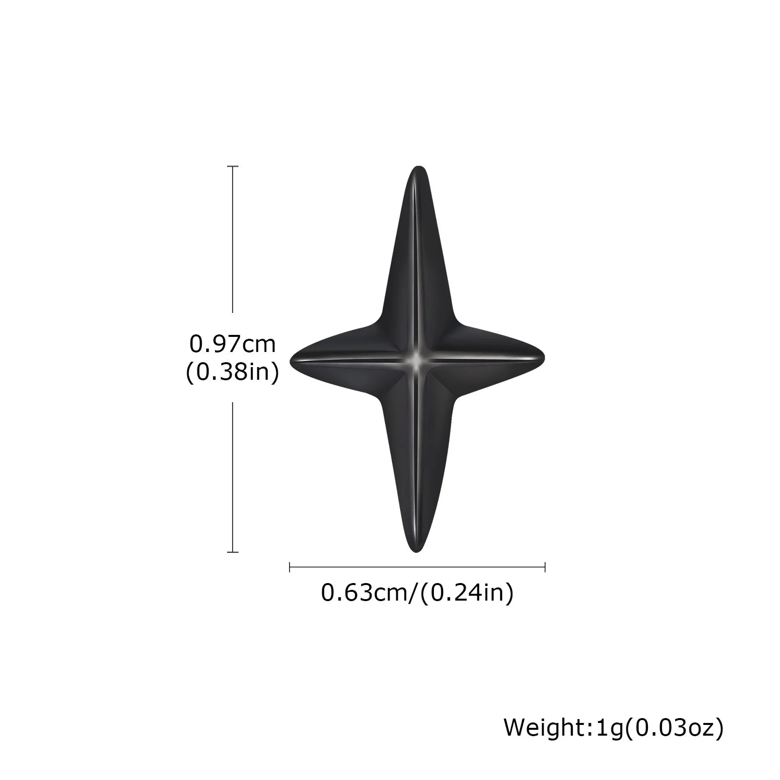 Black Star Stud Earrings — Stainless Steel
