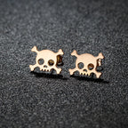 Hollow Mini Skull Stud Earrings for Men — Stainless Steel