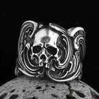 Wholesale Price Retro 316L Stainless Steel Rings Punk Rock Exaggerated Steampunk Skull Ring Gothic Fashion Jewelry