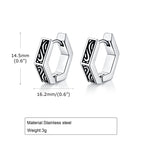 Geometric Hoop Earrings — Stainless Steel