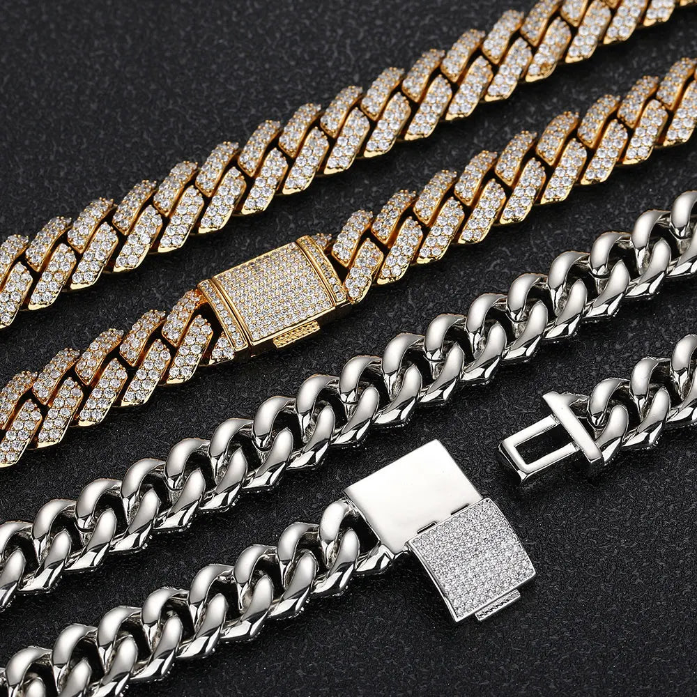 Iced Out Cuban Chain Stainless Steel 10MM