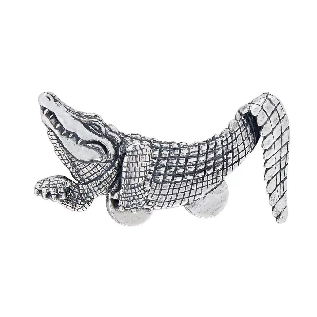 Metal pocket square vintage octopus crocodile men's suit new punk-style brooch heavy-duty accessory pin