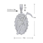 2023 New Grim Reaper Death Pendant Necklace Iced Out Bling Gold Color CZ The King Of Terrors Charm Men Women Hip Hop