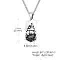 Punk Sea Wave Dog Tag Necklace for Men,Stainless Steel Black Oill Sailboat Military Pendant,Gift to Husband Son Dad