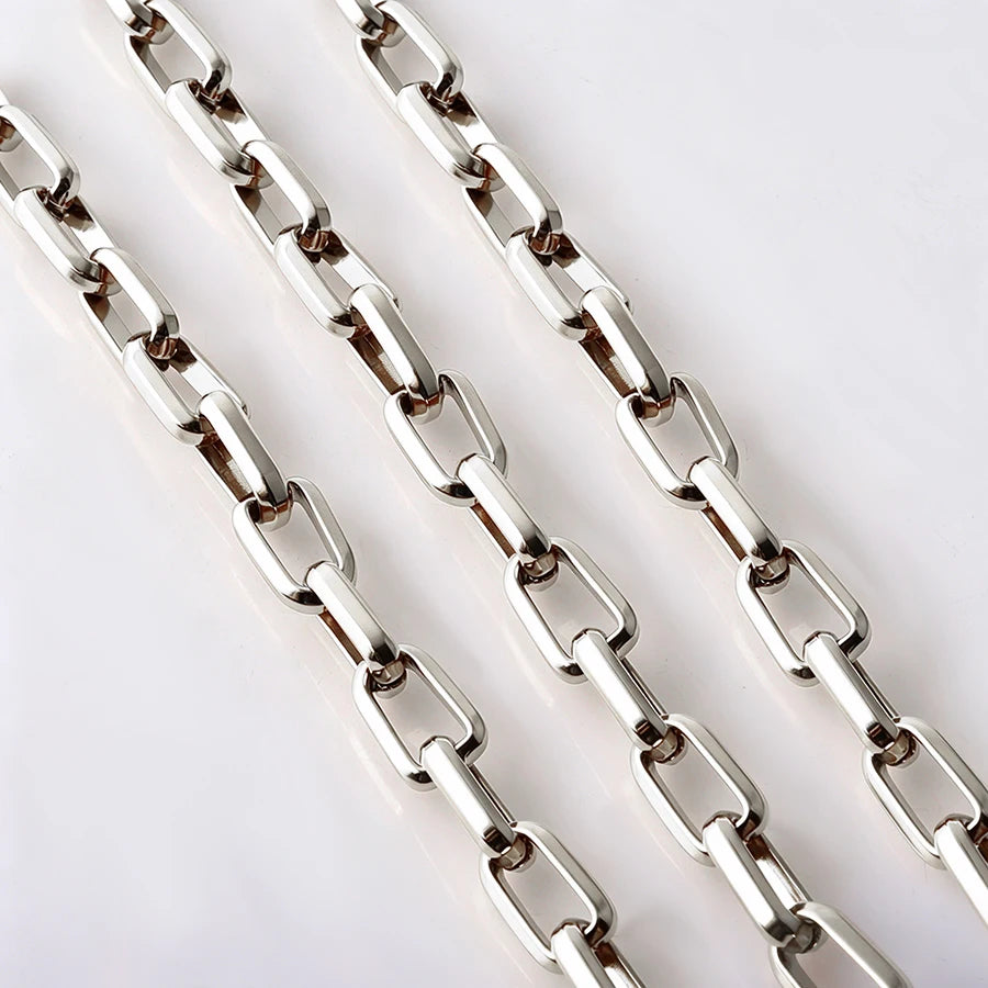 Statement Rectangle Chain Necklace — Stainless Steel