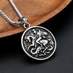 Saint George Dragon Pendant — Stainless