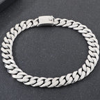 Men's 60CM Long 24MM Width Brushed Solid Stainless Steel Curb Cuban Link Chain Necklace for Men Male On Neck Jewelry