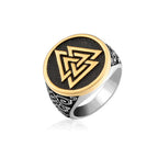 Creative Vintage Stainless Steel Viking Valknut Ring Men Boy Nordic Irish Celtics Knot Ring Biker Amulet Jewelry Gift Rings